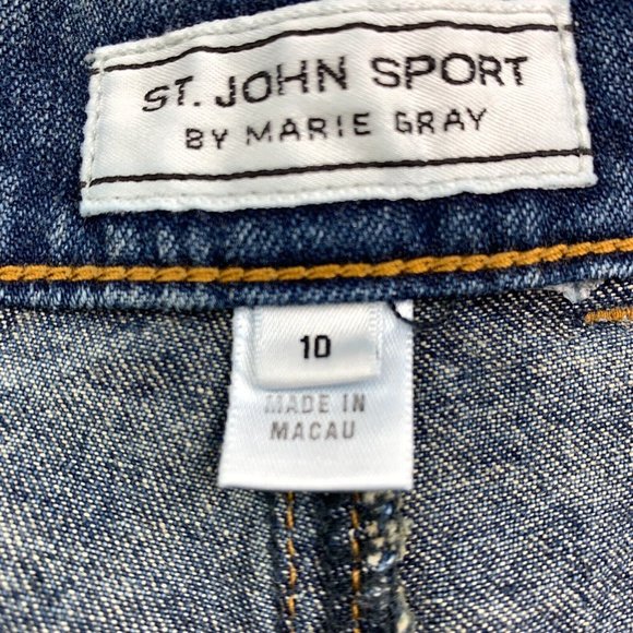 St. John Sport Womens High Rise Straight Jeans Size 10. Blue Stretch. Marie Gray - Picture 7 of 8